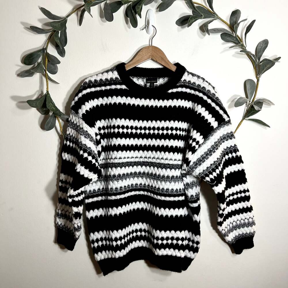 NWT Coco + Carmen Black and White Striped Sweater LAST CALL